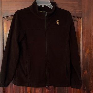 Black fleece browning zip up jacket
